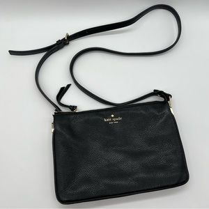 Kate Spade New York 2016 Black Leather Gold Madelyne Mulberry Street Crossbody